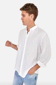 Industrie The Trinidad Linen L/S Shirt - White