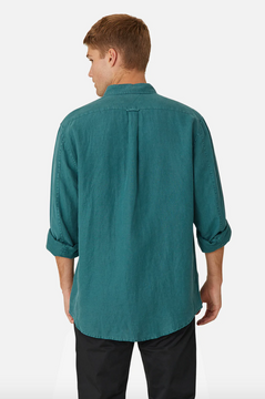 Industrie The Tennyson Linen L/S Shirt - Jasper