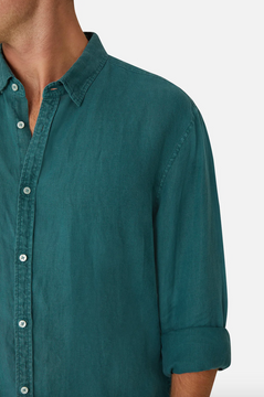 Industrie The Tennyson Linen L/S Shirt - Jasper