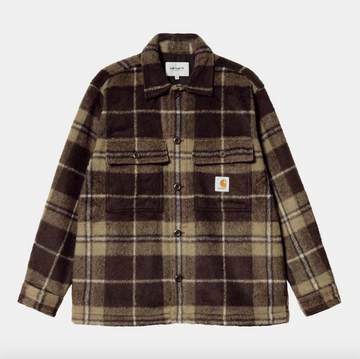 Carhartt WIP Manning Shirt Jacket Check - Dark Umber / Leather