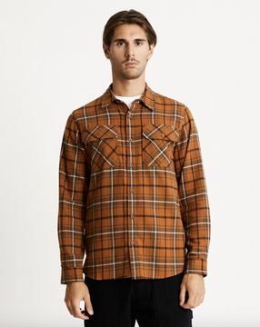 Mr Simple Flannel LS Shirt - Terracotta Check