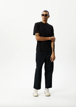 Afends Ninety Eights Recycled Baggy Elastic Waist Pants - Black