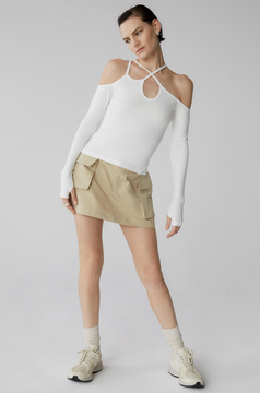 Misha Urban Emmett Ribbed Jersey Top - White