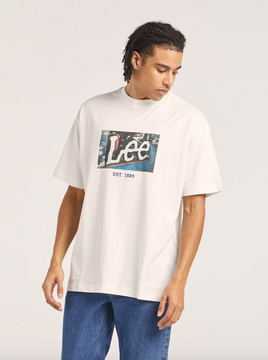 Lee Twitch Boxed Baggy Recycled Cotton Tee - Vintage White