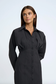 By Johnny Structured Mini Shirt Dress - Black