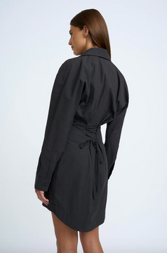 By Johnny Structured Mini Shirt Dress - Black