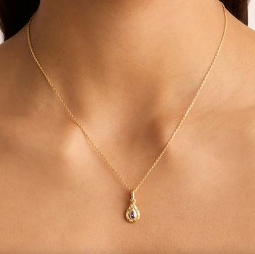 By Charlotte With Love Birthstone Annex Link Pendant - Gold Vermil