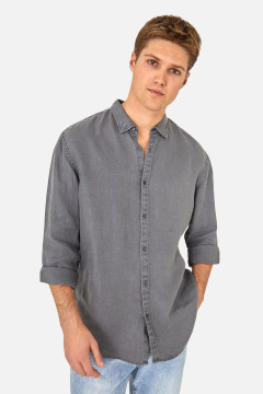 Industrie The Trinidad Linen L/S Shirt - Anthracite