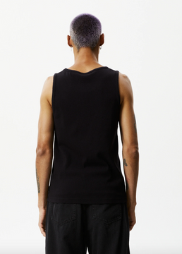 Afends Paramount Recycled Rib Singlet - Black