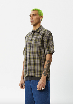 Afends Check Out Short Sleeve Shirt - Military Check