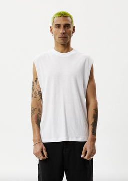 Afends Vacation Hemp Sleeveless Tee - White