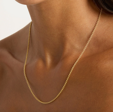 By Charlotte 19" 2mm Belcher Chain Necklace - 18k Gold Vermeil