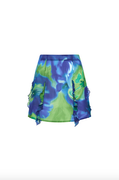 Isabelle Quinn Myla Ruffle Mini Skirt - Pacific Pansie