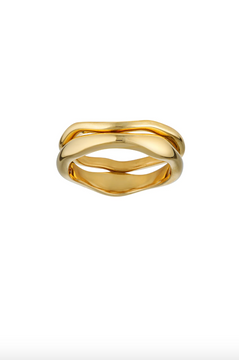 Porter Wave Ring Set - Gold