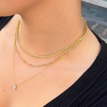 Ever Drop Shot Necklace - Gold