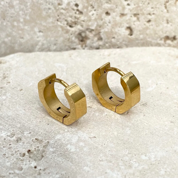 Ever Momentum Geometric Huggie Earrings - Gold