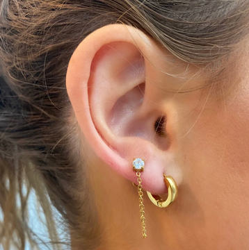 Ever Urban Chain Stud Earrings - Gold