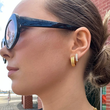 Ever Step Back Hoop Earrings - Gold