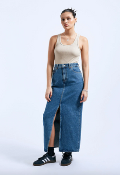 Dr Denim Myra Skirt - Stream Mid Retro