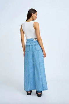 By Johnny Blue Jean Beauty A-Line Skirt - Blue Wash