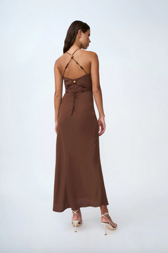 By Johnny Hana Bias Brad Midi Dress - Chocolate