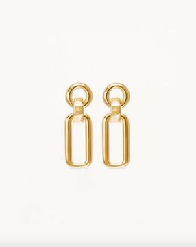 By Charlotte Shield Drop Earrings - 18k Gold Vermeil