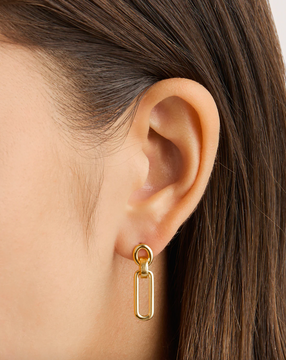 By Charlotte Shield Drop Earrings - 18k Gold Vermeil