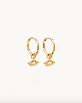 By Charlotte I Am Protected Hoops - 18k Gold Vermeil