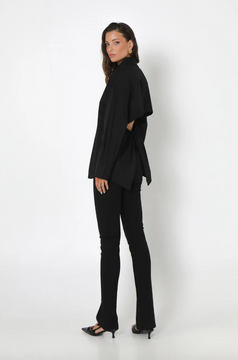 Madison The Label Zander Open Back Shirt - Black