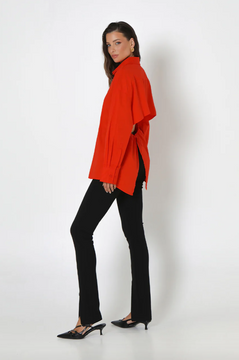 Madison The Label Zander Open Back Shirt - Red