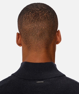 Industrie Lakewood Zip Neck Knit - Dk Navy Melange