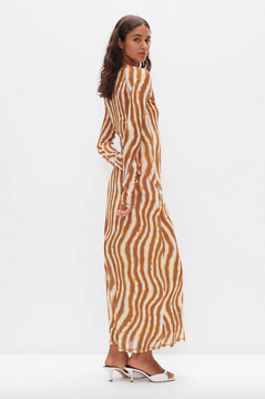 Ownley Carla Long Sleeve Dress - Tie Dye Stripe