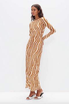 Ownley Carla Long Sleeve Dress - Tie Dye Stripe