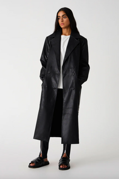 Misha Urban Austyn Faux Leather Coat - Black