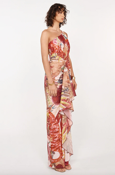 She is OLLÁ Amadi Midi Dress - Victor Print