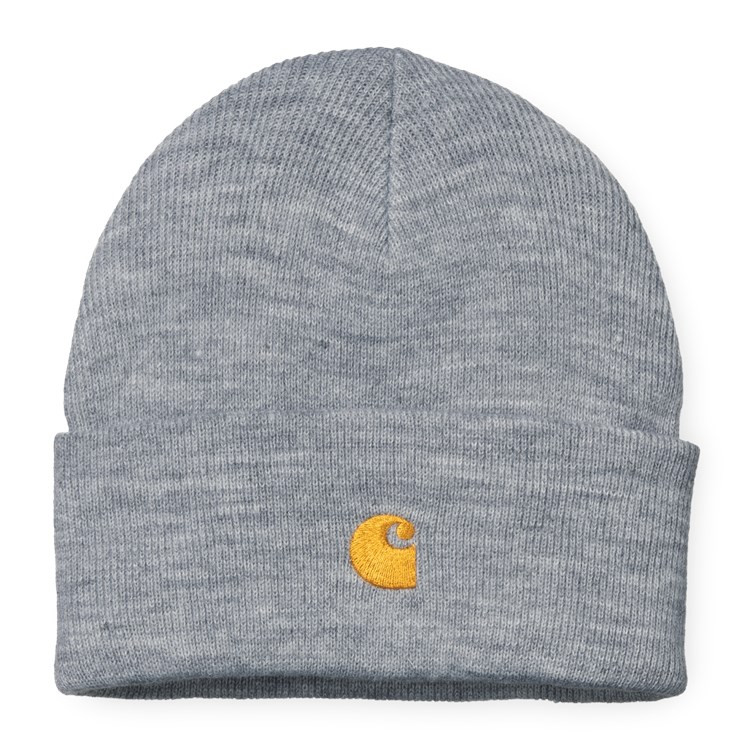 Carhartt WIP Chase Beanie - Grey Heather/Gold