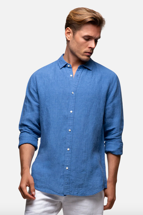 Industrie The Hampton Linen L/S - Lt Indigo