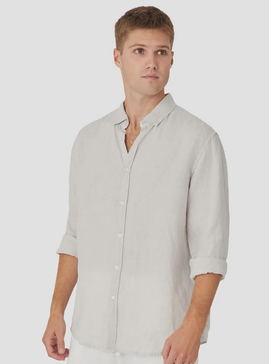 Industrie Tennyson Linen Long Sleeve Shirt - Talc
