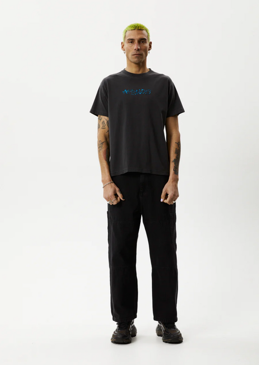 Afends Melted Recycled Boxy Fit Tee - Stone Black