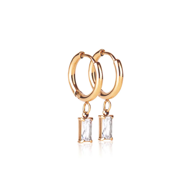 Ever Luxe Drop Huggie Earrings - Gold