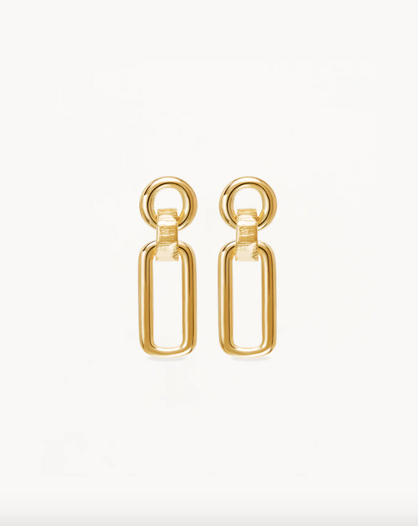 By Charlotte Shield Drop Earrings - 18k Gold Vermeil