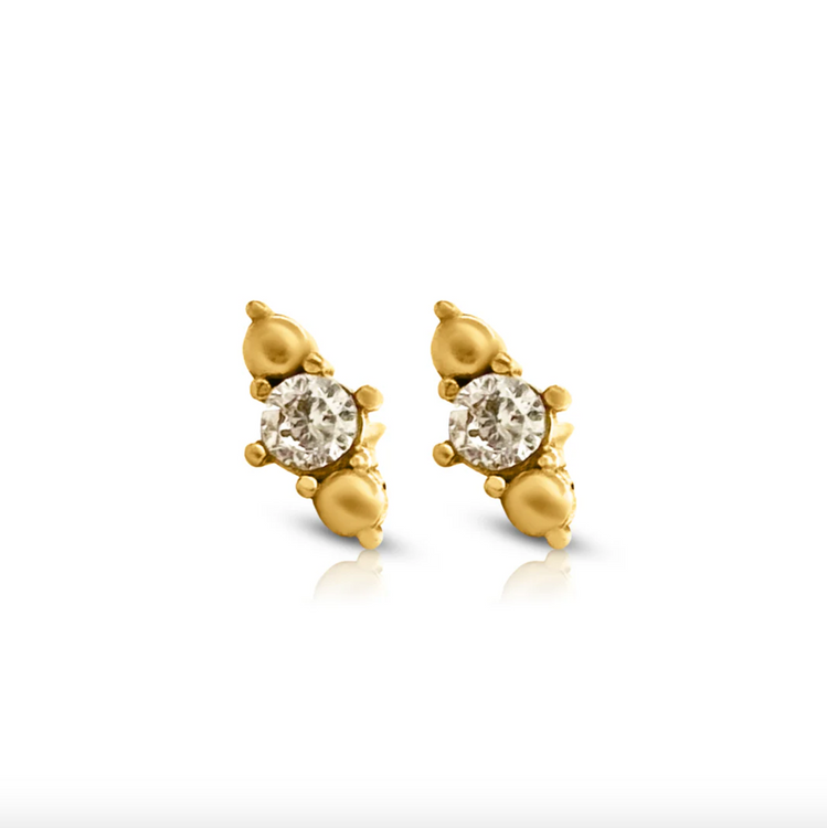 Ever Fusion Stud Earrings - Gold