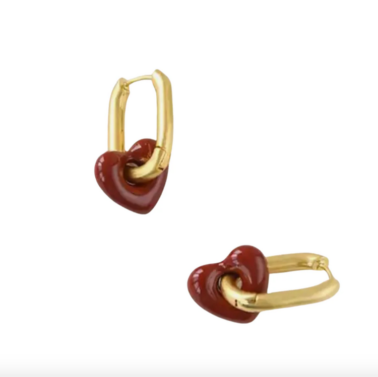 EMTE You Have My Heart Earring - Marone