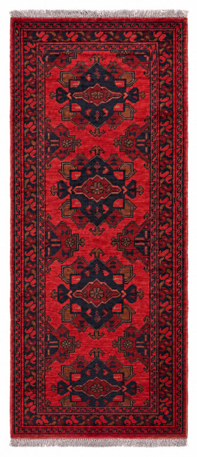 (1.75X5) Hand-Knotted Wool Antique Balouch Carpet #65