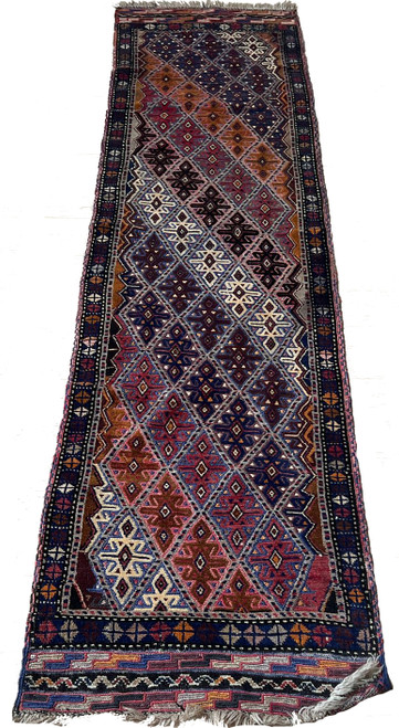(2X8) Hand-Knotted Wool Antique Qashqai Rug #64