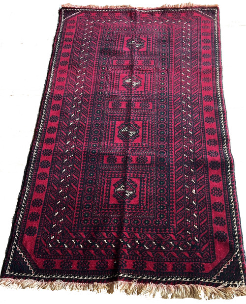 (3.5X6) Hand Knotted Wool Antique Balouchi Carpet #34