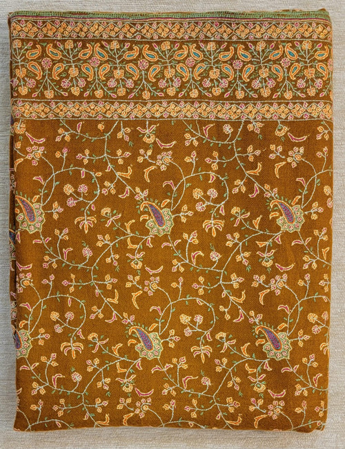 Kashmire - Hand Woven Silk Embroidered Finest Quality Jali Pashmina Stole
