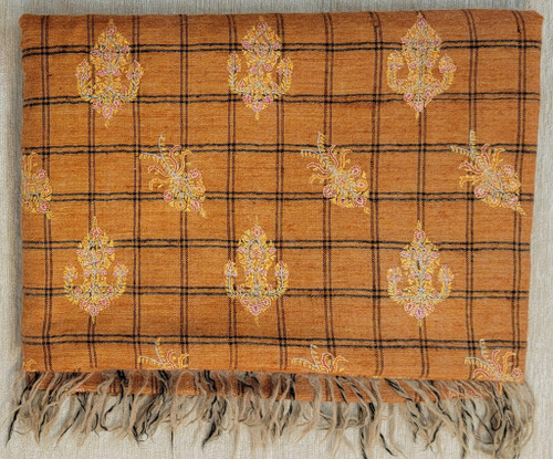 Kashmire - Hand Woven Silk Embroidered Pashmina Stole S10