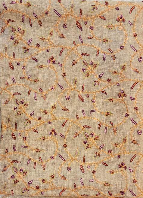 Kashmire - Hand-Woven Silk Embroidered Pashmina Stole S11