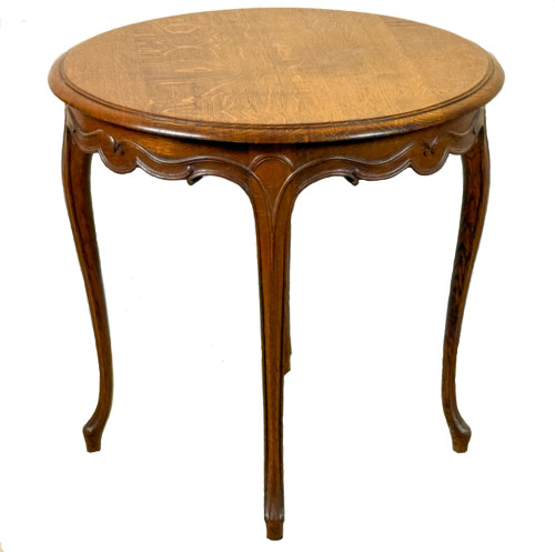 "Oak Qtr Sawn Louis the XV Round Table  25" x 26" by Richard Bevan Furniture